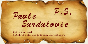 Pavle Surdulović vizit kartica